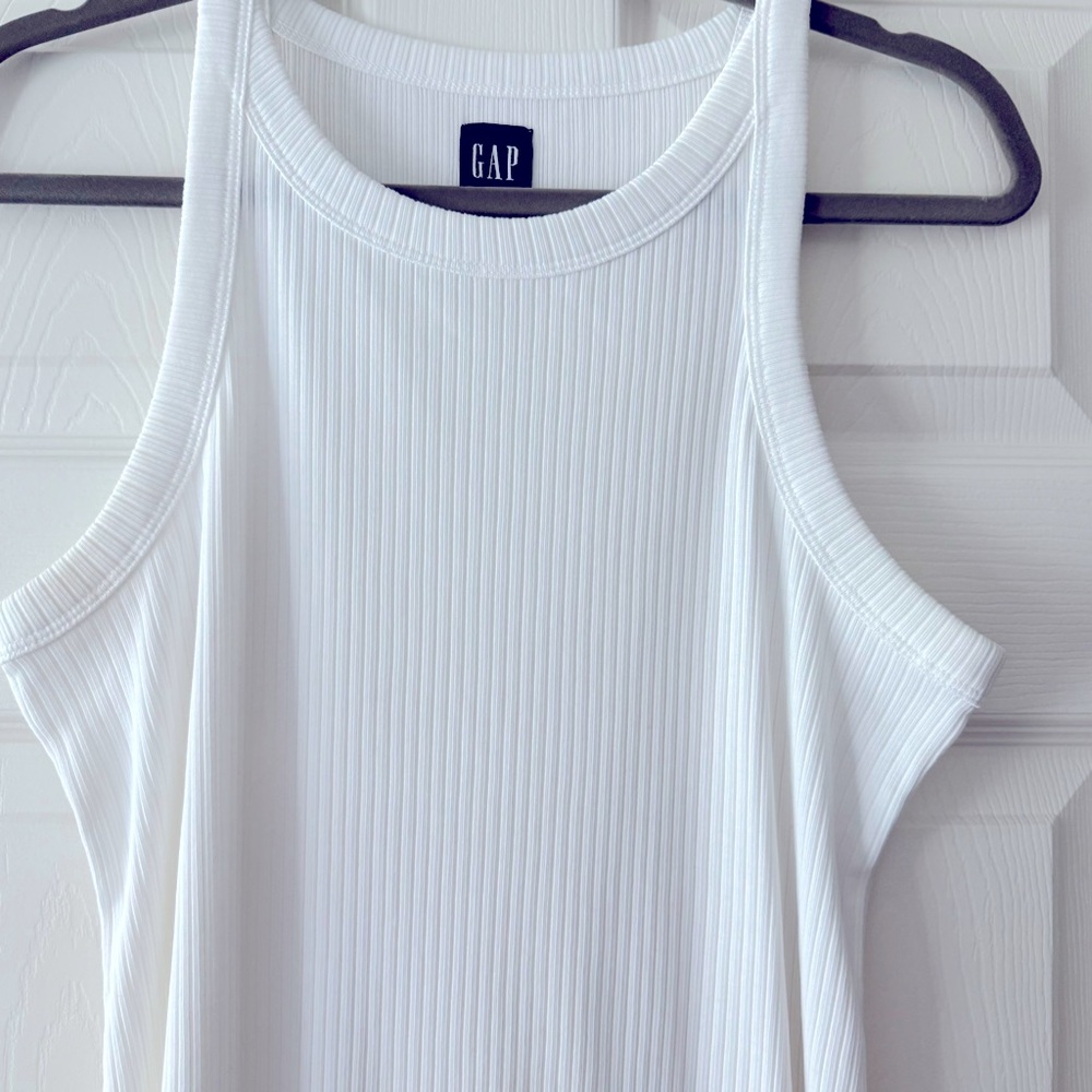 GAP White Ribbed Sleeveless Dress - Picture 2 of 5